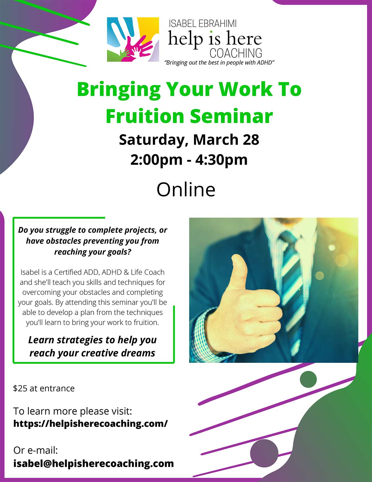 Bringing Work to Fruition Seminar ONLINE